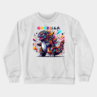 colorful godzilla art Crewneck Sweatshirt